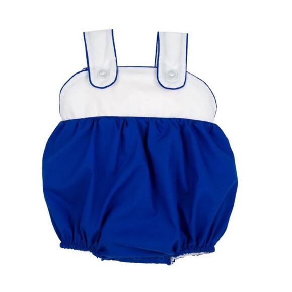 The Beaufort Bonnet Company Blue and White Kids One Piece - Picture 1 of 5